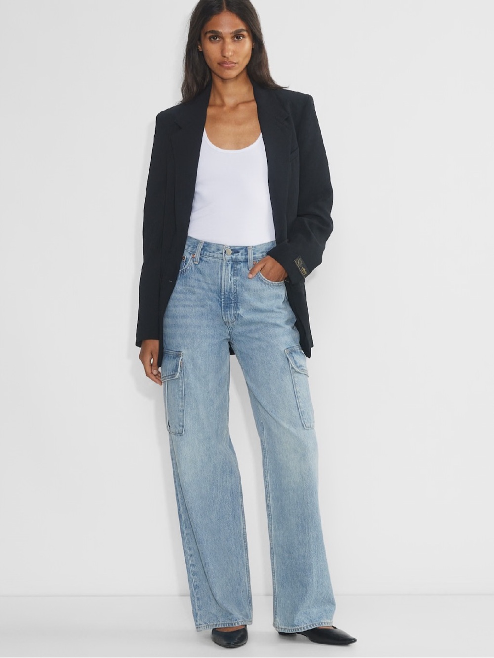 Aritzia Denim Forum The Farrah Hi-Rise Cargo Jean